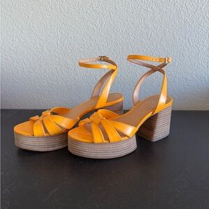Vince Camuto Orange and Brown Platform Sandals